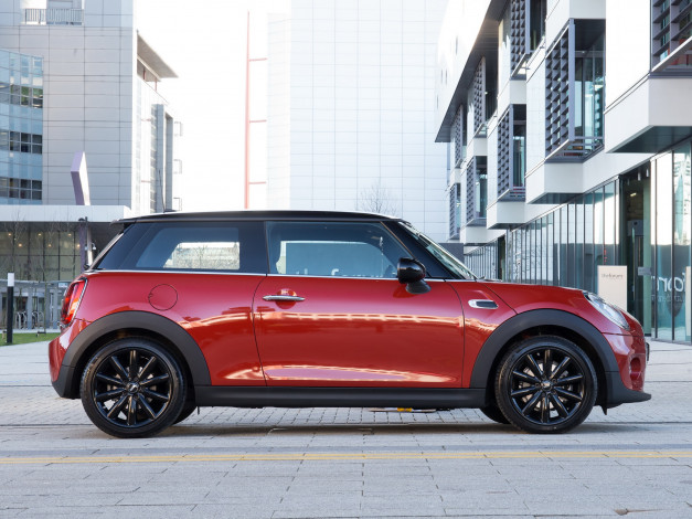 Обои картинки фото автомобили, mini, 2014, f56, uk-spec, cooper, d, красный