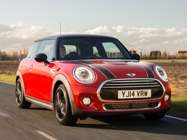 Обои картинки фото автомобили, mini, f56, uk-spec, cooper, d, 2014, красный