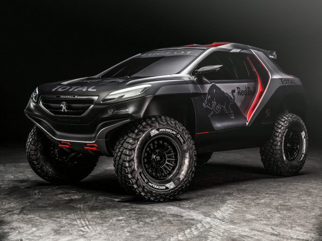 Обои картинки фото автомобили, peugeot, dkr, темный, 2014г, 2008