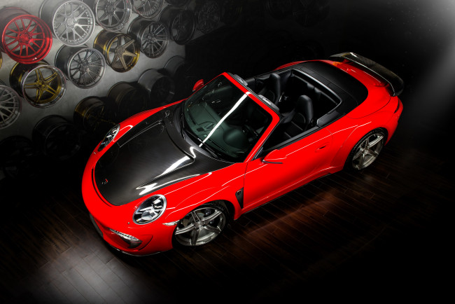 Обои картинки фото 2014 porsche 911 stinger cabrio, автомобили, porsche, красный, тюнинг, cabrio, stinger