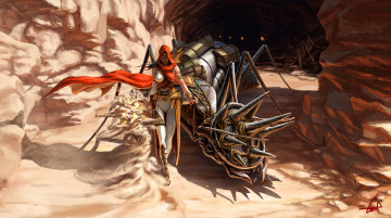 Картинка фэнтези красавицы+и+чудовища песок багаж муравей шипы девушка арт пещера существо маг монстр