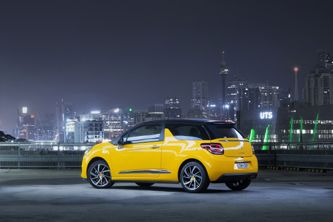 Обои картинки фото автомобили, citroen, au-spec, cabrio, ds3, citroеn, желтый, 2015г