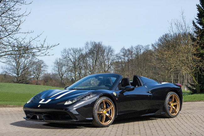 Обои картинки фото автомобили, ferrari, темный, 2014г, 458, speciale, a