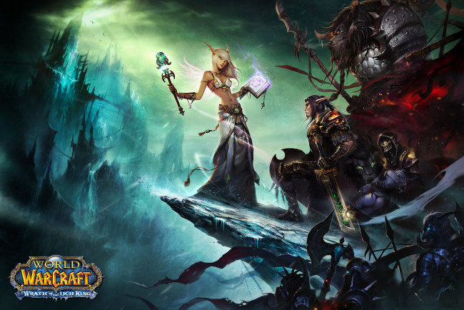Обои картинки фото видео игры, warcraft iii,  the frozen throne, эльфы, магия, война, нежить, скалы