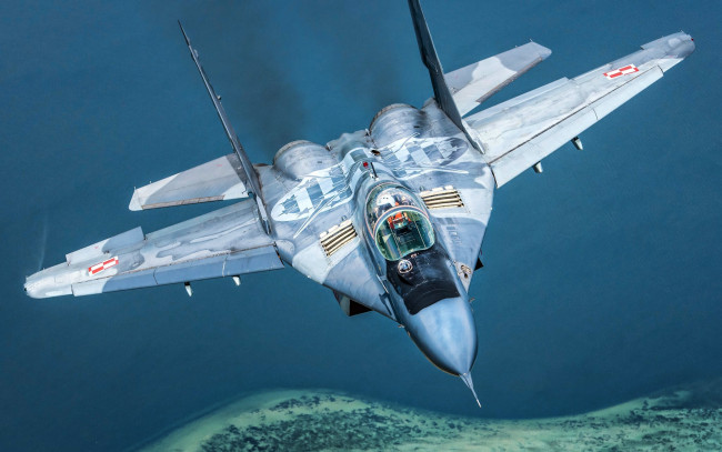 Обои картинки фото миг 29, авиация, боевые самолёты, миг29, ввс, польши, fulcrum, реактивный, истребитель, lwf, микоян, боевой, самолет