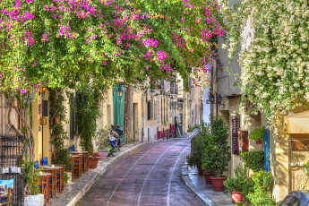 Картинка города афины+ греция плака дома улица