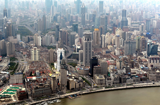 Обои картинки фото города, шанхай , китай, панорама