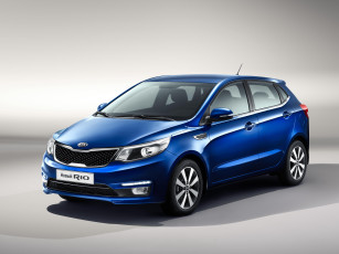 обоя автомобили, kia, rio, 5-door, cis-spec, qb, 2015г, синий