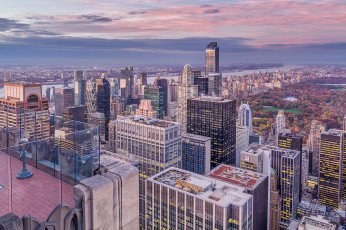 обоя rockefeller center, города, нью-йорк , сша, панорама, небоскребы