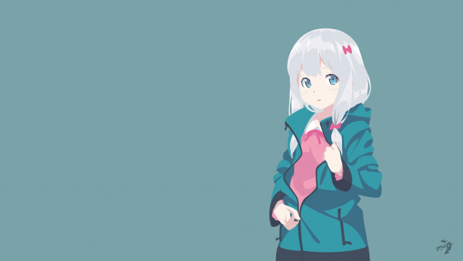 Обои картинки фото аниме, eromanga-sensei, взгляд, девушка, фон