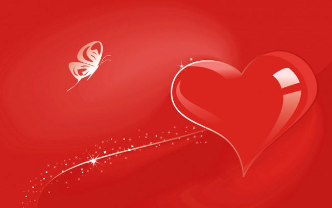 Обои картинки фото праздничные, день святого валентина,  сердечки,  любовь, день, святого, валентина, вектор, открытка, сердце, бабочка