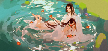 Картинка аниме mo+dao+zu+shi вэй усянь лань ванцзы озеро цветы
