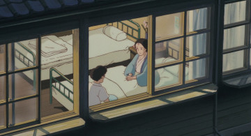 обоя аниме, my neighbor totoro, люди, больница, окно