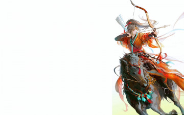 Картинка аниме mo+dao+zu+shi вэй усянь лук стрелы лошадь всадник
