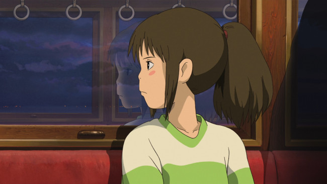 Обои картинки фото аниме, spirited away, девочка, окно