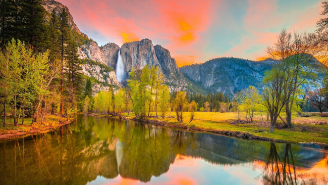 Обои картинки фото merced river, yosemite, california, природа, реки, озера, merced, river