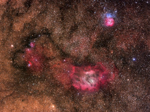 Картинка триплет стрельца космос галактики туманности