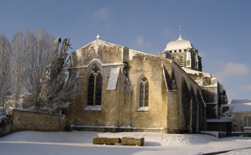 Картинка eglise de corme royal sous la neige города католические соборы костелы аббатства зима природа церковь