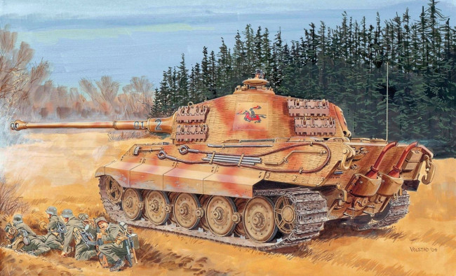 Обои картинки фото рисованные, армия, ron, volstad, тяжелый, танк