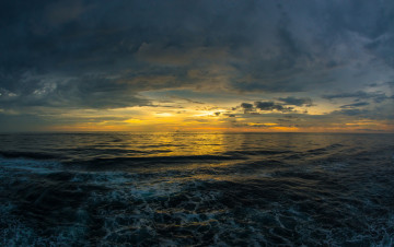 Картинка природа моря океаны пена закат