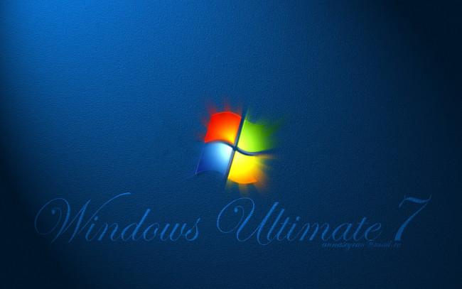 Обои картинки фото компьютеры, windows 7 , vienna, фон, синий, логотип