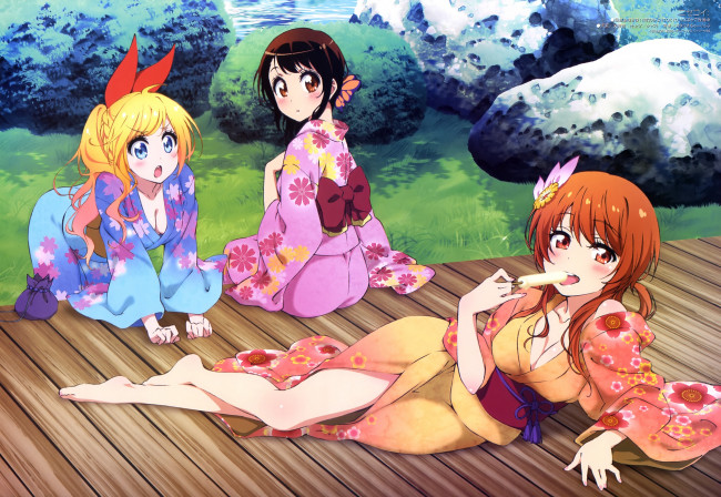 Обои картинки фото аниме, nisekoi, kirisaki, chitoge, onodera, kosaki, tachibana, marika, девушки, yano, akane