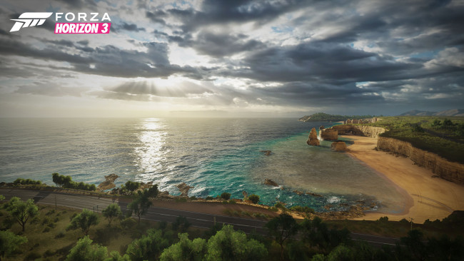 Обои картинки фото видео игры, forza horizon 3, море, берег