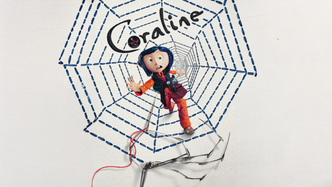 Обои картинки фото coraline , 2009, мультфильмы, coraline, пoстeр, 3d, рeмастeра, коралина, в, стране, кошмаров