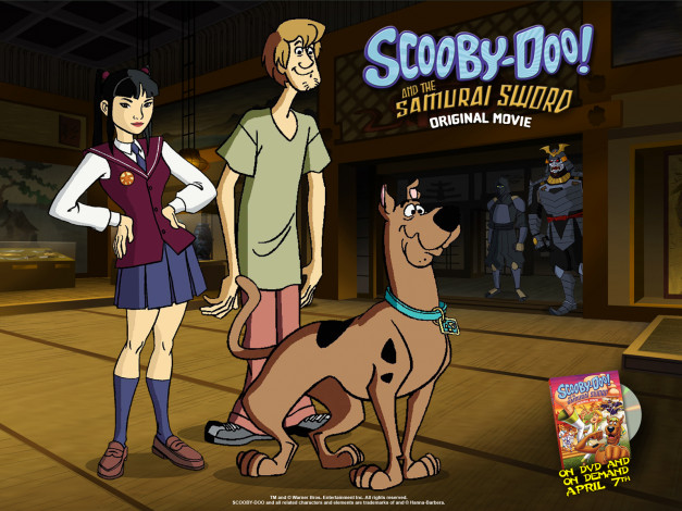 Обои картинки фото скуби, ду, меч, самурая, мультфильмы, scooby, doo