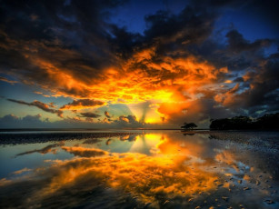 Картинка природа восходы закаты облака вода закат отражение