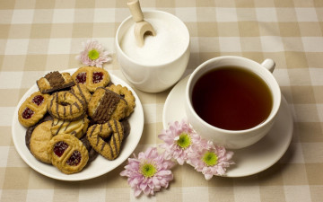 Картинка еда напитки Чай цветы печенье сахар чай