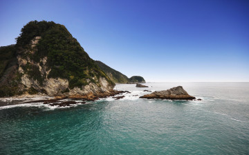 Картинка природа побережье скалы океан new zealand новая зеландия