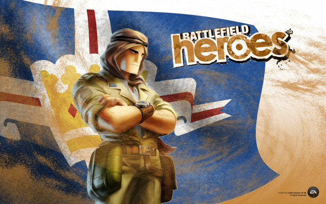 Обои картинки фото battlefield, heroes, видео, игры, солдат, флаг