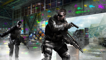 Картинка call of duty black ops vengeance видео игры ii склад бочки кепка покрышка краска бронежилет винтовка пистолет очки