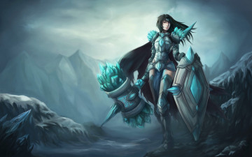 Картинка видео игры league of legends девушка горы