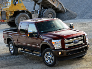 Картинка автомобили ford f-450 super duty platinum crew cab красный