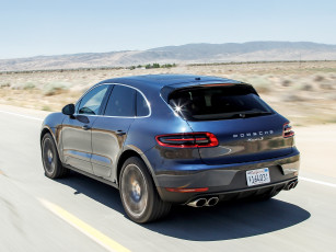 обоя автомобили, porsche, 2015г, синий, 95b, us-spec, macan, s