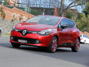 обоя автомобили, renault, clio, au-spec, 2013г, красный