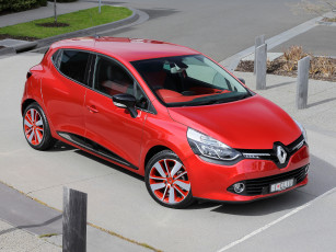 обоя автомобили, renault, clio, au-spec, 2013г, красный