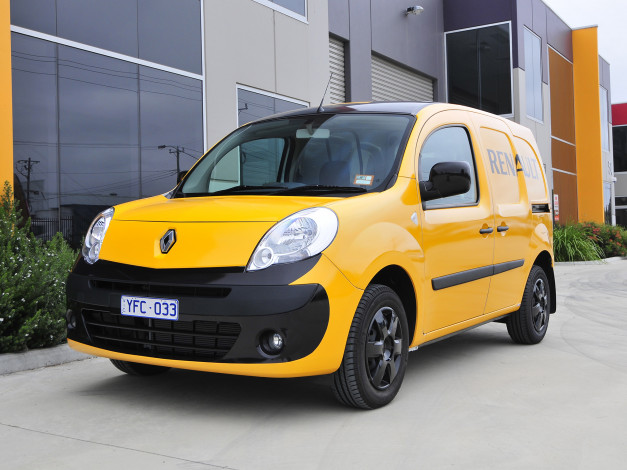 Обои картинки фото автомобили, renault, au-spec, van, kangoo, желтый