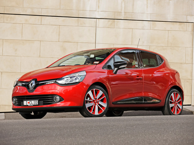 Обои картинки фото автомобили, renault, clio, au-spec, 2013г, красный