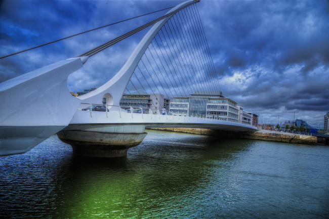 Обои картинки фото samuel beckett bridge - dublin,  ireland, города, дублин , ирландия, мост, река