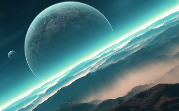 Картинка 3д+графика атмосфера настроение+ atmosphere+ +mood+ вселенная планеты поверхность галактика