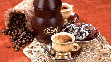 Картинка еда кофе +кофейные+зёрна печенье зерна чашка