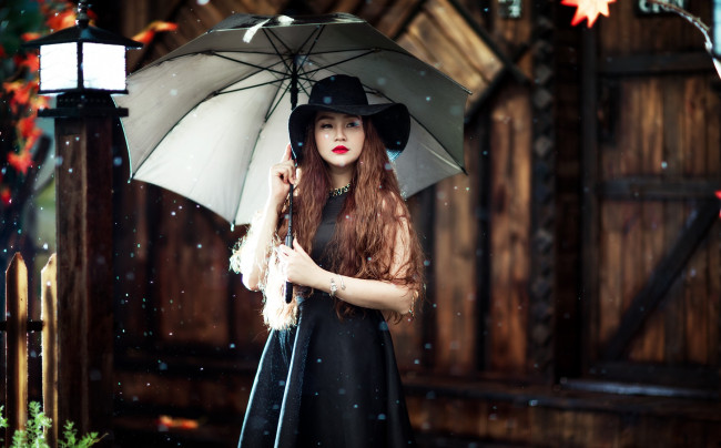 Обои картинки фото девушки, -unsort , азиатки, зонт, азиатка, девушка
