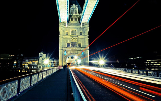 Обои картинки фото города, лондон , великобритания, мост, вечер