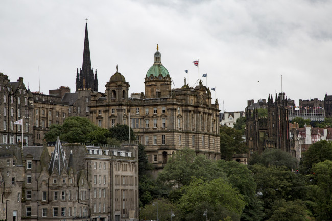 Обои картинки фото города, эдинбург , шотландия, панорама, шпили