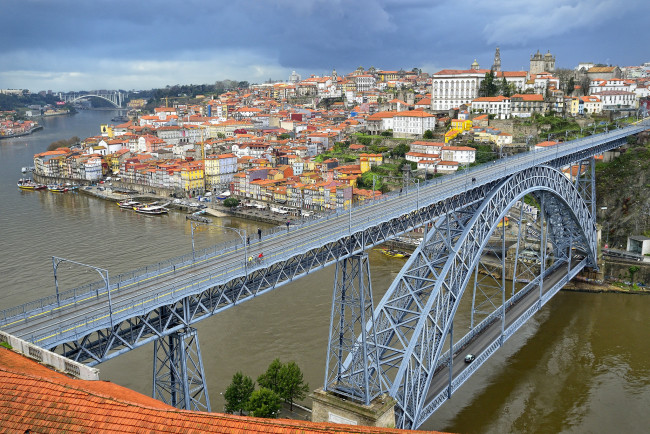 Обои картинки фото oporto, города, порту , португалия, мост, река