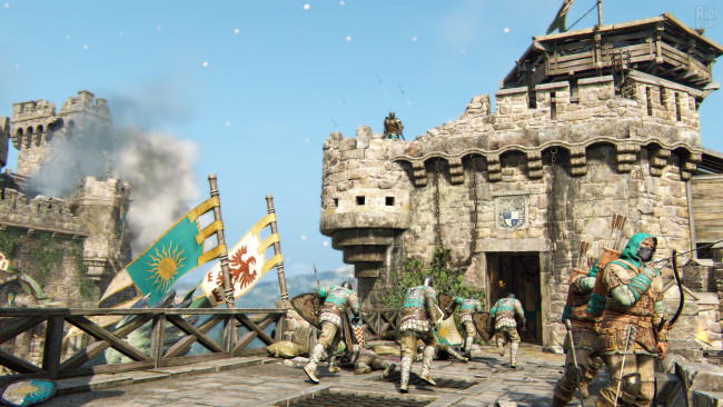 Обои картинки фото видео игры, for honor, крепость, замок, флаги, солдаты