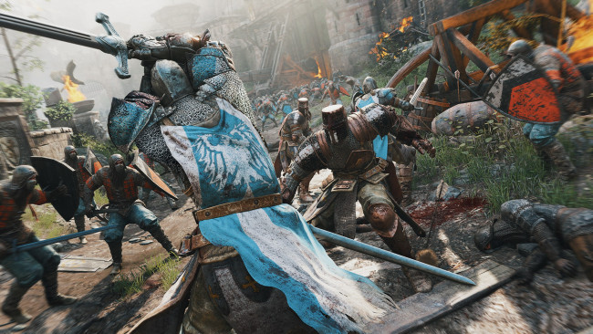 Обои картинки фото видео игры, for honor, рыцари, крепость, бой